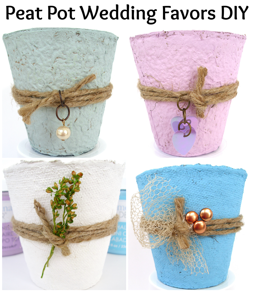 Peat Pot Wedding Favors DIY and Video - Pet Scribbles