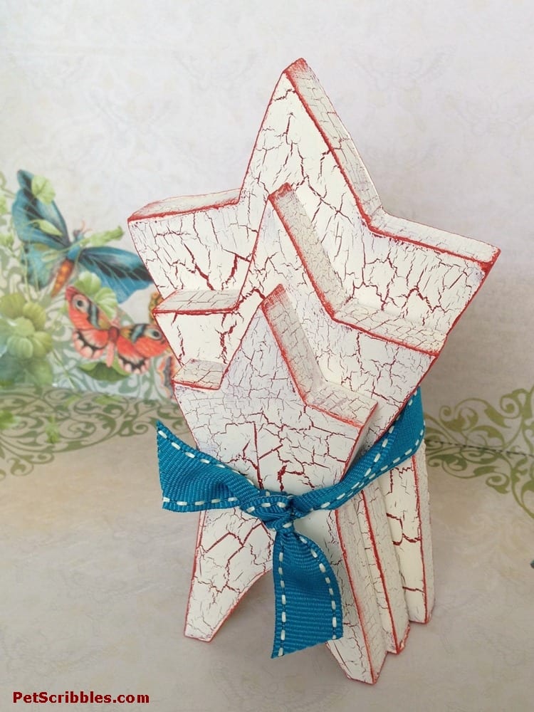Rustic Painted Wooden Stars Pet Scribbles