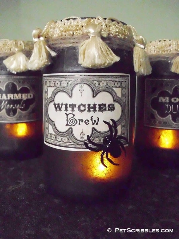 Vintage Potion and Spell Jars for Halloween! (Excellent tutorial on how to make your own step by step!)