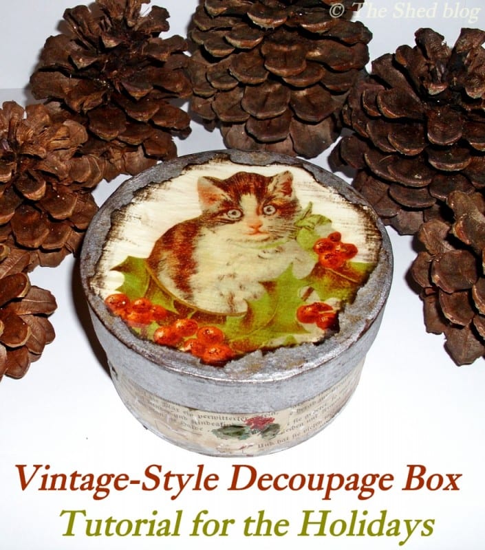 Vintage-Style Decoupage Box for the Holidays