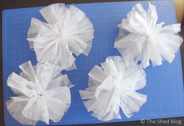 Faux flowers tutorial with used dryer sheets