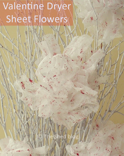 Valentine Dryer Sheet Flowers DIY | Pet Scribbles