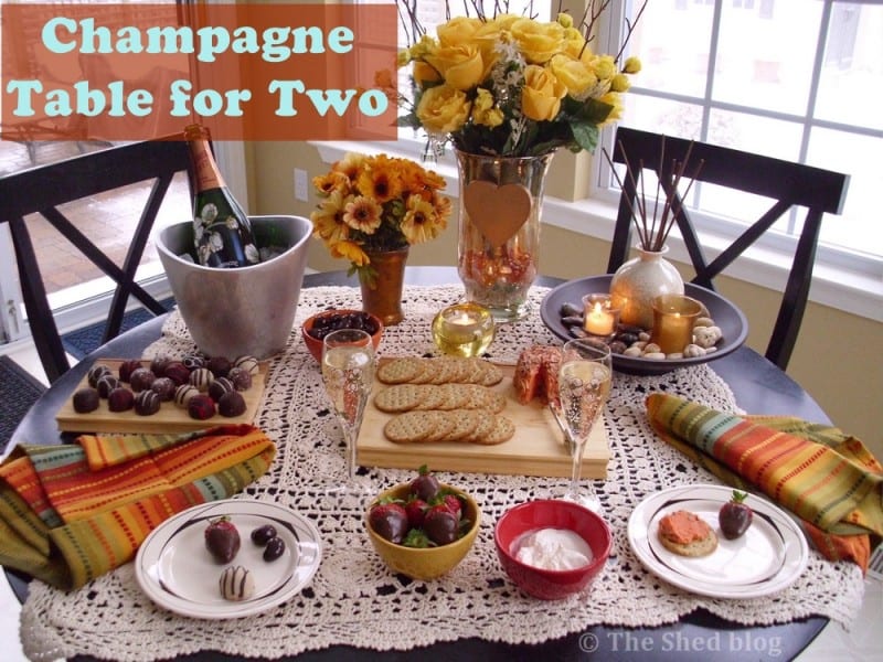 Champagne Table for Two using Moll Anderson's book Seductive Tables for Two