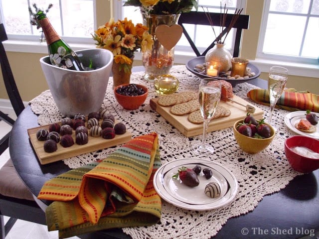 Champagne Table for Two using Moll Anderson's book Seductive Tables for Two