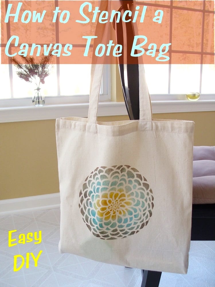 How to Stencil a Canvas Tote Bag - Garden Sanity by Pet Scribbles