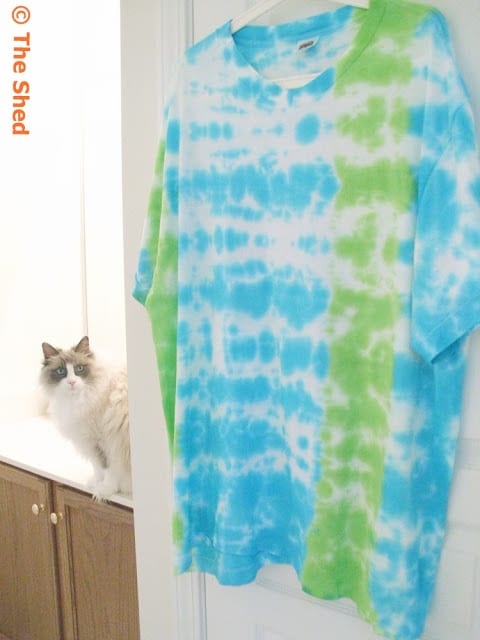 How to tie dye a t-shirt with an off-center stripe! 