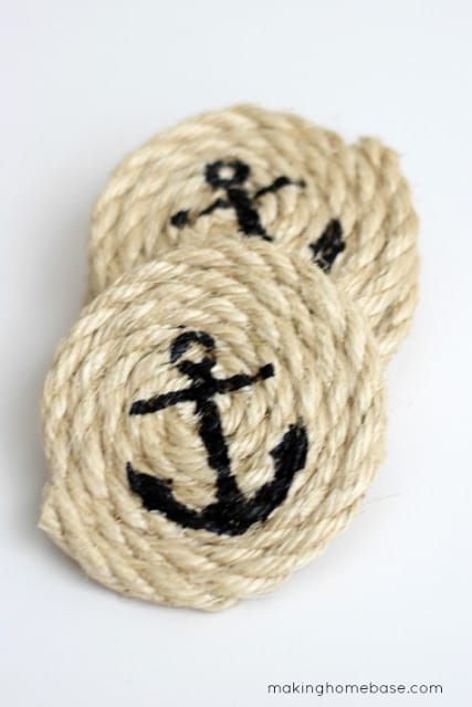 DIY nautical anchor coasters