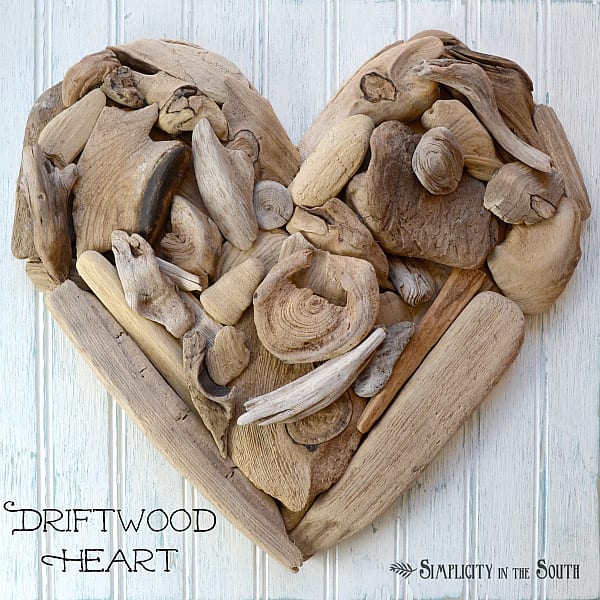 DIY driftwood heart art