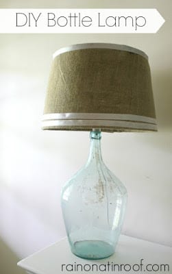 DIY Bottle Lamp using a vintage wine bottle | Rain on a Tin Roof