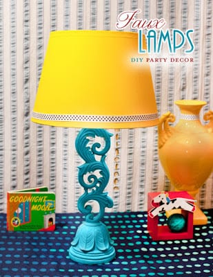 Faux Table Lamps made from candlesticks | Hostess with the Mostess