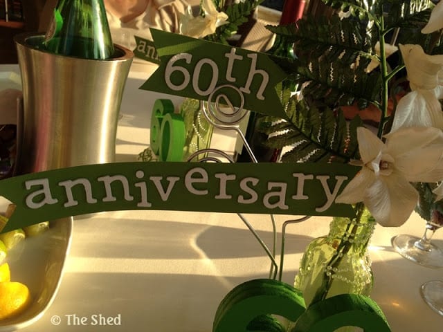 60th Anniversary lettering on centerpiece