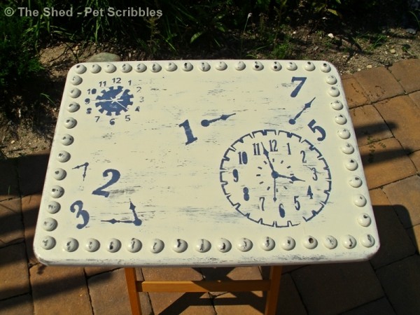 This tray table went from old and drab to trendy and fab!