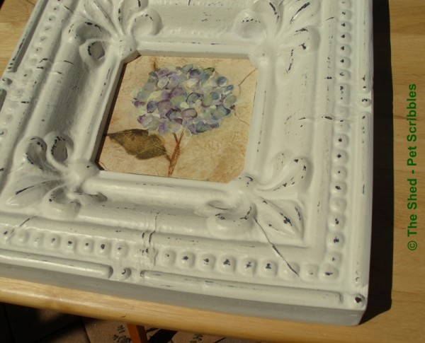 My inspiration piece: I love this frame's distressed details and the hobnail border!