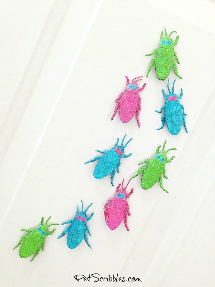 Pretty Glittered Halloween Cockroaches