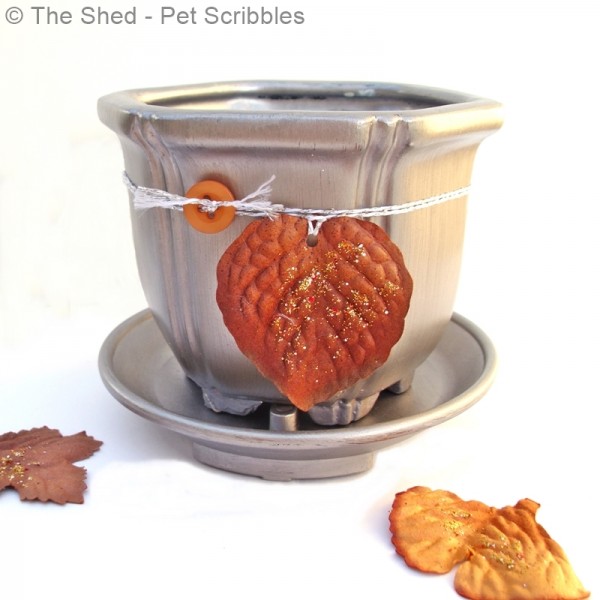 DIY Silver Gilded Pot, decorated for the Fall season