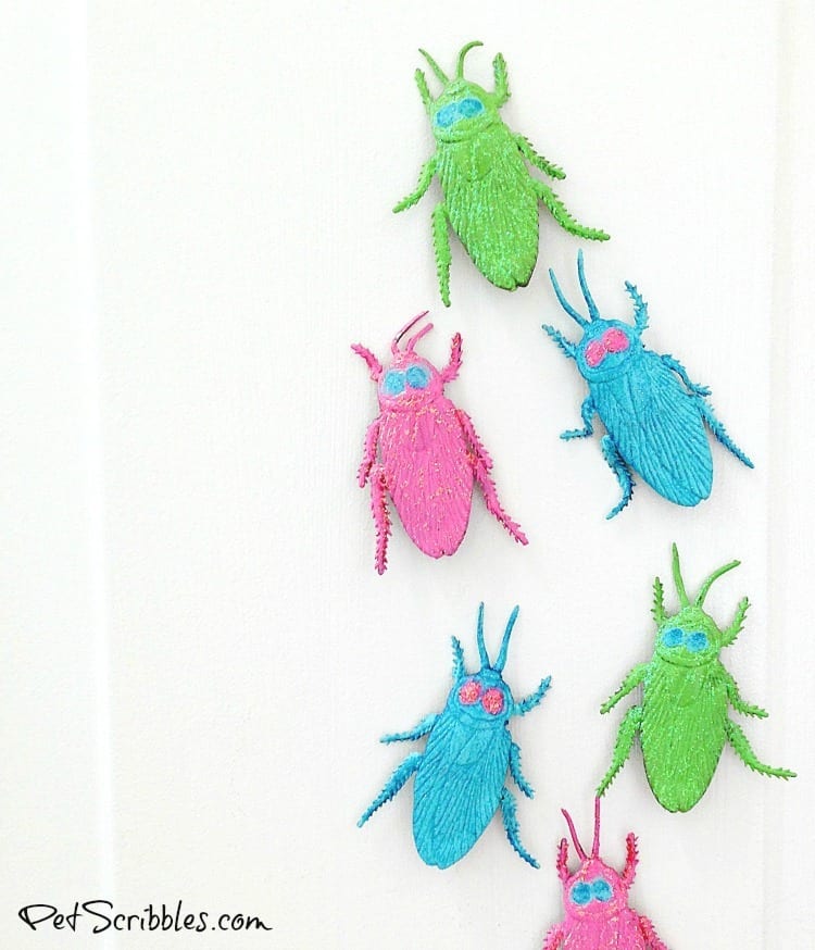 Pretty Glittered Halloween Bugs