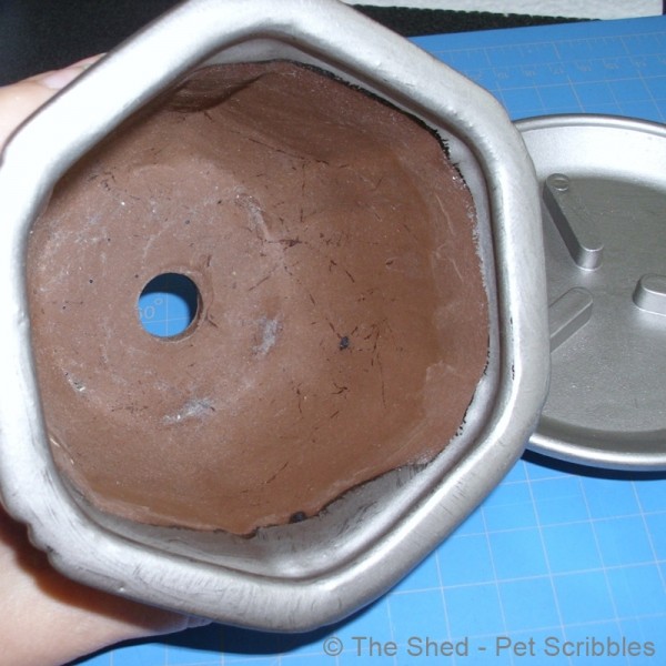 unfinished inside of glazed terracotta pot