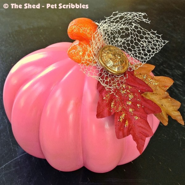 Dollar Store Pumpkin DIY - from drab to fab with a coat of paint and a few embellishments!