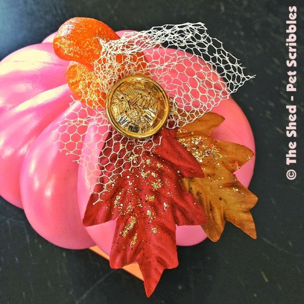 Dollar Store Pumpkin Makeover using supplies from your craft stash!