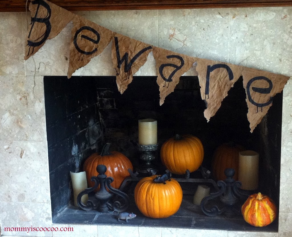 Halloween Banner DIY - Beware - from Mommy is Coocoo Halloween Banner DIY - Beware - from Mommy is Coocoo