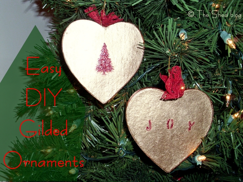 Easy DIY Gilded Ornaments using liquid gilding and glitter paint!