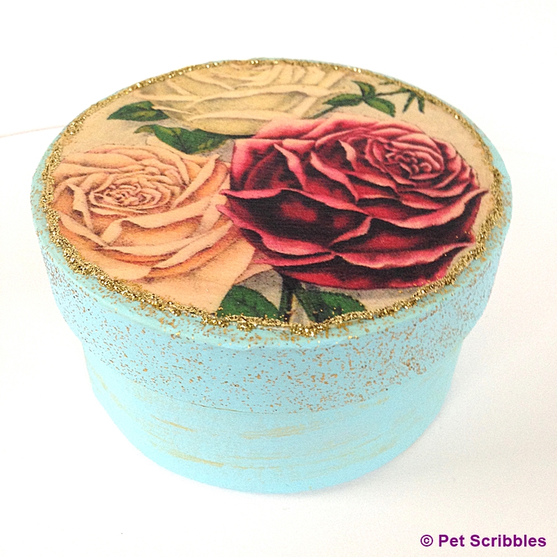 Roses Vintage Seed Packet Paper Maché Box: a pretty Mod Podge gift to make for gardeners!