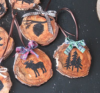 Rustic North Woods Ornaments from Crafts by Amanda