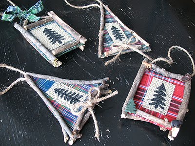 DIY Rustic North Woods Ornaments from Crafts by Amanda