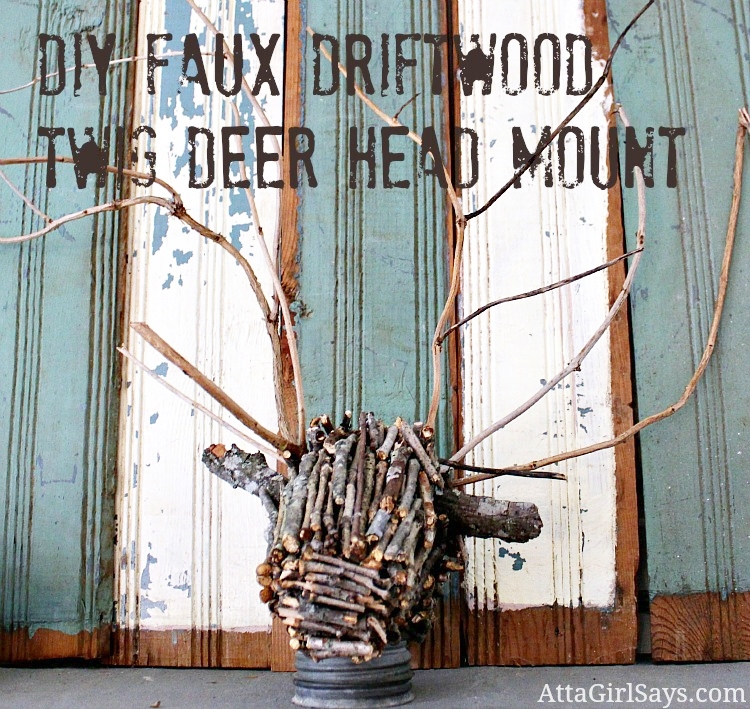 Handmade Twig Deer Head DIY from Atta Girl Says