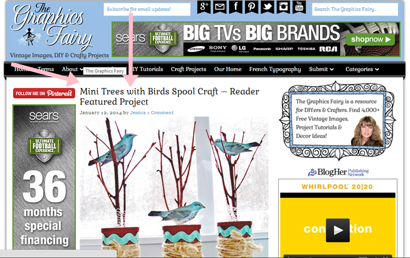 Featured Project on The Graphics Fairy, January 12, 2014