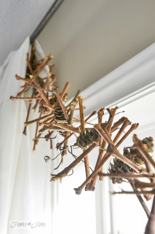 Twig Pinecone Garland DIY from Funky Junk Interiors