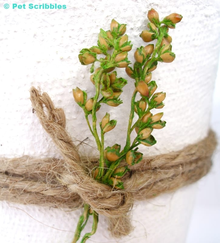 white peat pot wedding favor detail view