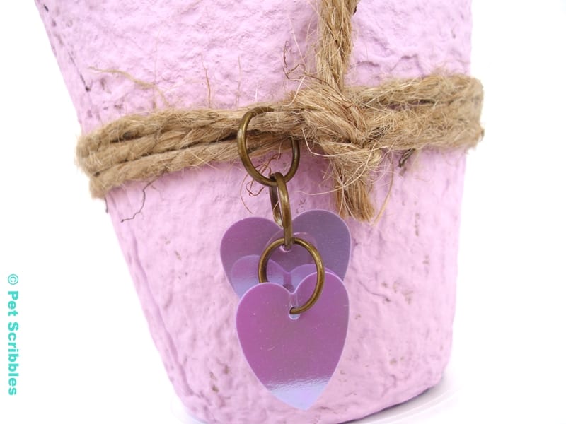 Lavender Peat Pot Wedding Favor detail view