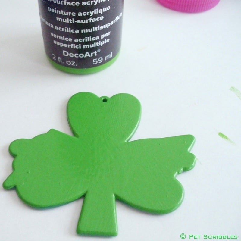 Shamrock Miniature Art DIY - painted shamrock