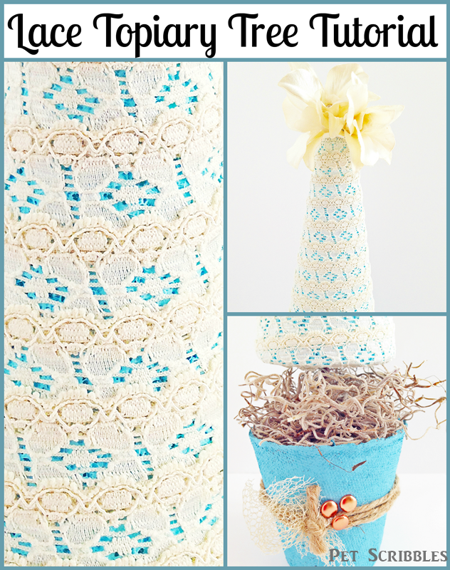 Lace Topiary Tree Tutorial - an easy craft for your Spring decor!