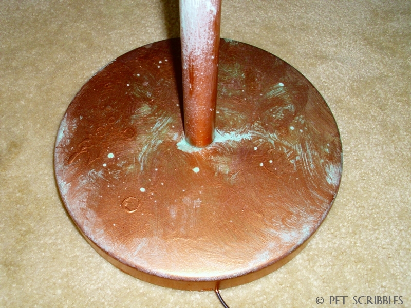 Copper and patina faux finish on a thrift store lamp! 