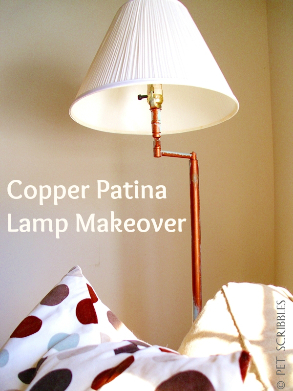 Copper Patina Lamp Makeover: a thrift store lamp gets gorgeous with copper and patina finish!