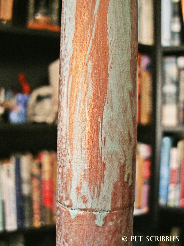 Floor lamp redo using copper and patina paint finish!