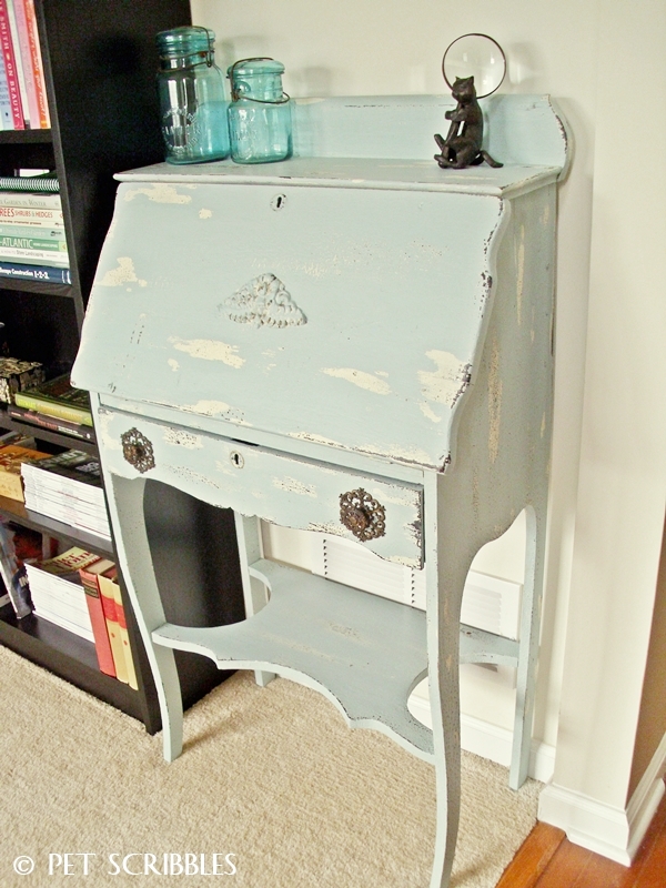 Chippy Paint Antique Secretary Desk