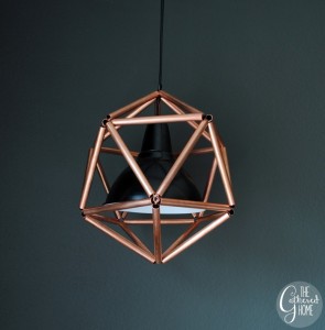 DIY Copper Pipe Icosahedron Pendant Light by The Gathered Home