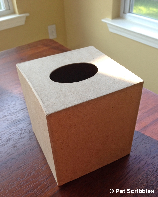 Tissue Box Cover DIY: weathered wood paint finish