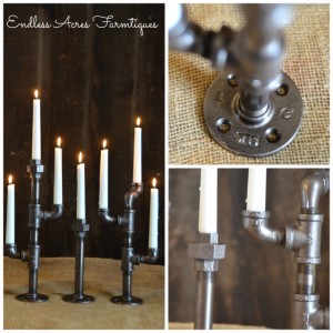 Pipe Fitting Candle Holders Tutorial by Endless Acres Farmtiques