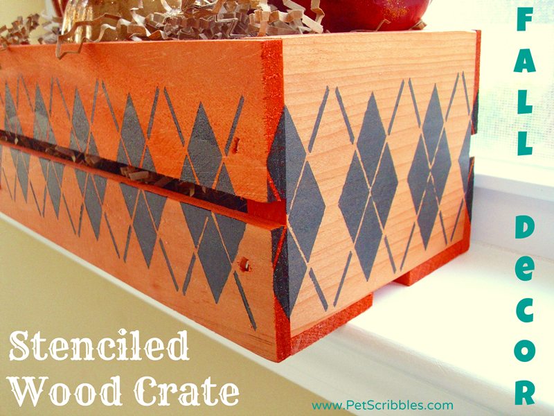Fall Decor: Stenciled Wood Crate #plaidcrafts #falldecor Fall Decor: Stenciled Wood Crate #plaidcrafts #falldecor