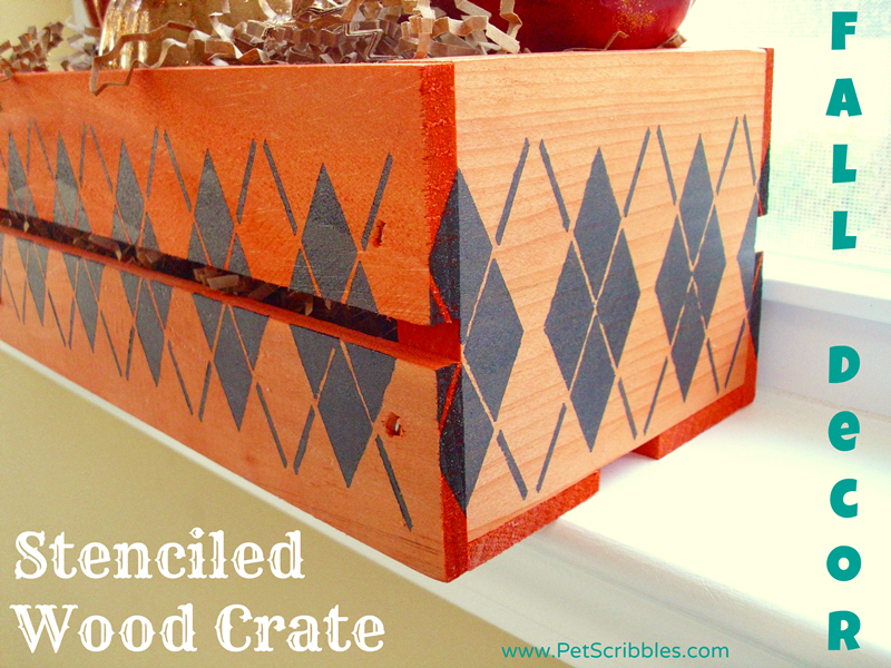 Fall Decor: Stenciled Wood Crate #plaidcrafts #falldecor