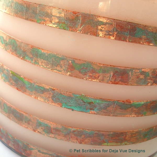 Candle Makeover with copper foil tape and paint!