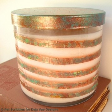 copper foil tape candle makeover