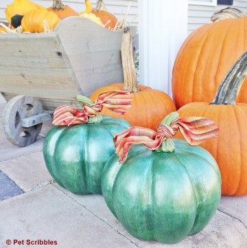 metallic pumpkins DIY