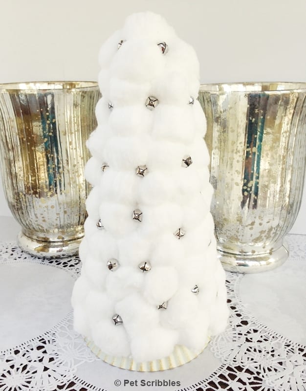 Cotton Ball and Jingle Bell Christmas Tree