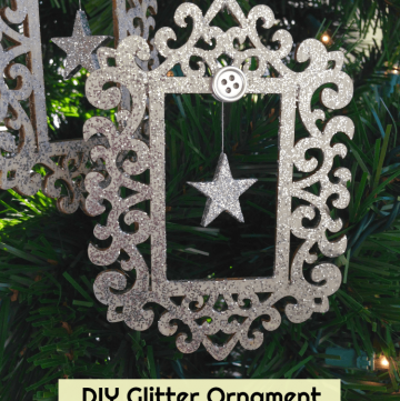 Silver Glitter Ornament with a hanging star inside! DIY with pictures!