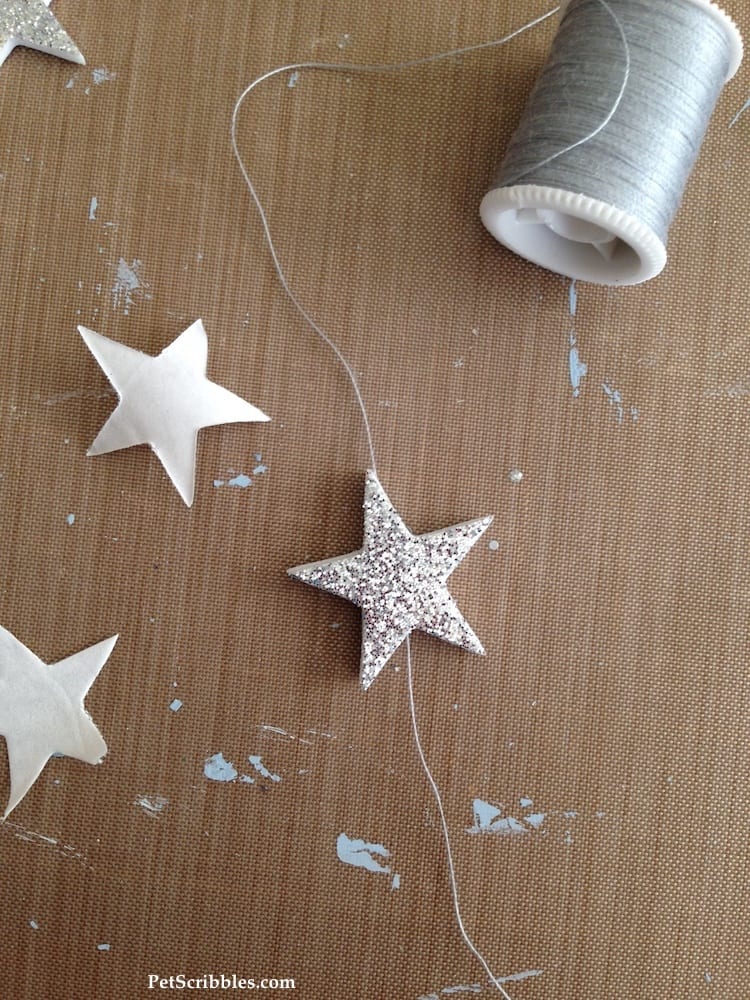 Silver Glitter Ornament with a hanging star inside! DIY with pictures!